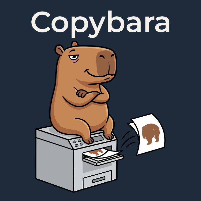 Copybara Capybara on Copier Office Humor