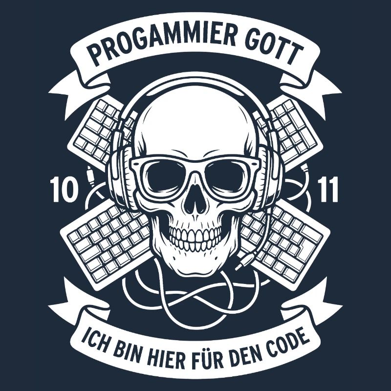 Code Schädel mit Kopfhörern
