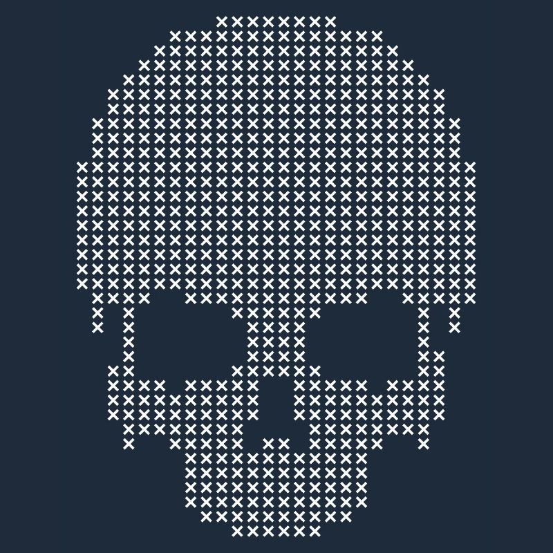 Geometric Skull Stitches Dotwork