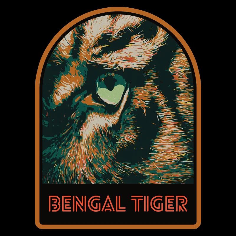 Œil de Tigre en Gros Plan – Illustration Intense
