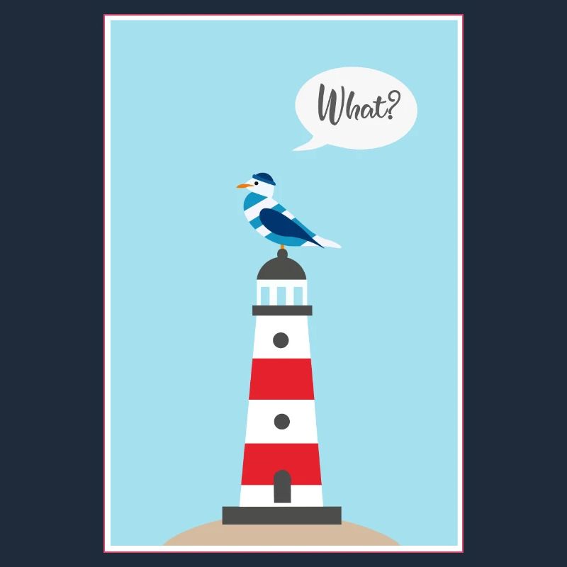 Leuchtturm - Möwe - Comic - Geschenk