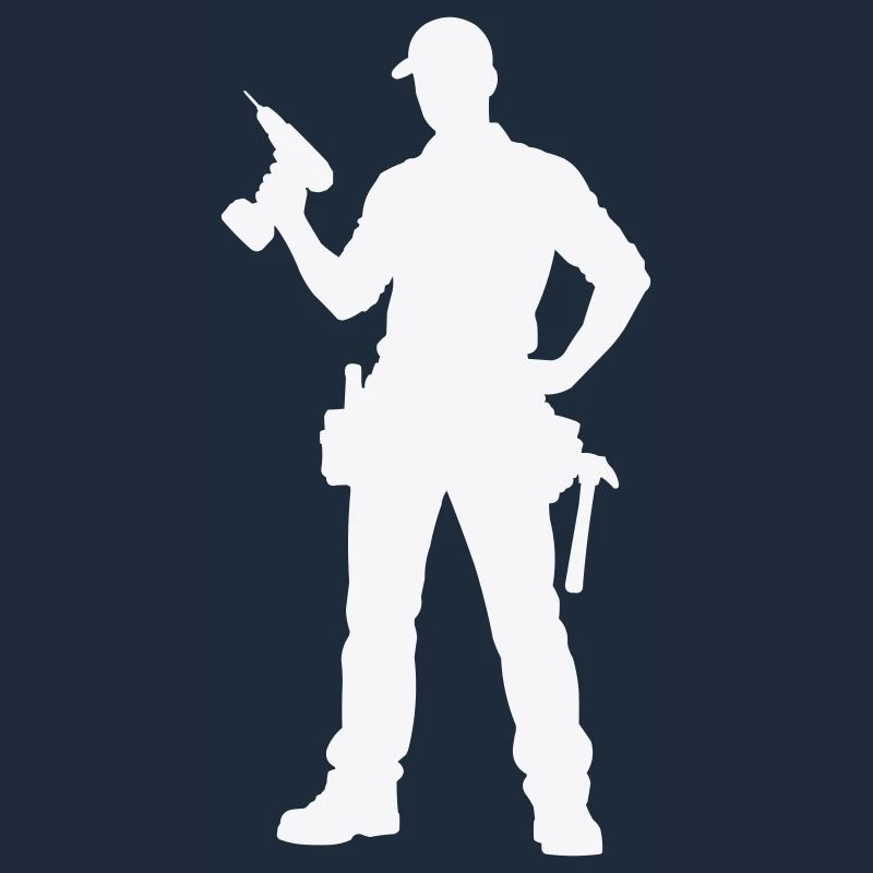 Handwerker Silhouette mit Werkzeug