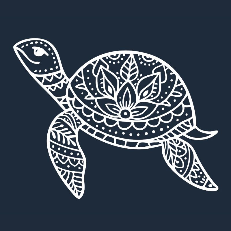 Boho turtle with pattern shell