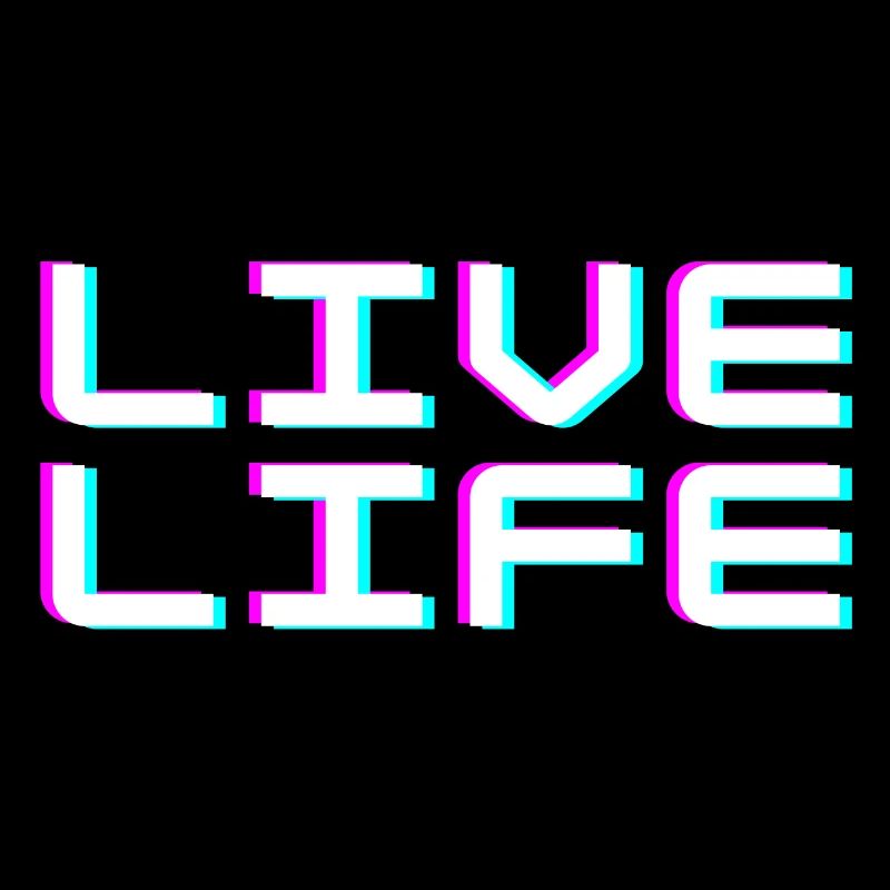 Vie de vie Bug Typographie Cyberpunk Tee