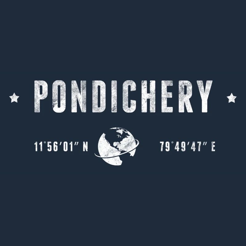 PONDICHERRY Stylized geographical coordinates