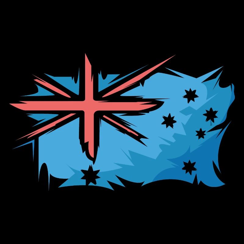 Australien Flagge Illustration Kunst Zeichen Logo