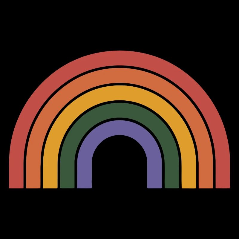 Retro Rainbow Arc Print
