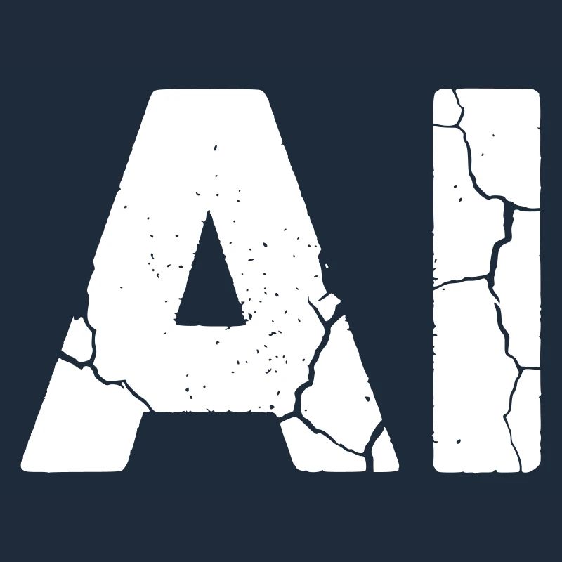 AI Artificial Intelligence Text Grunge Vektor