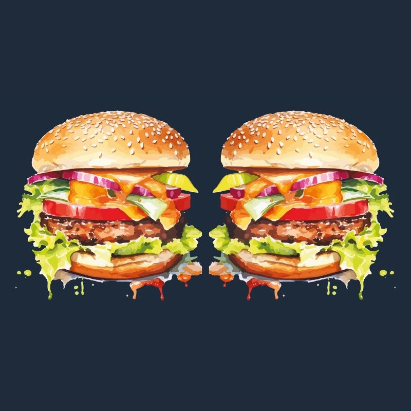 Explosion de l’aquarelle de Burger