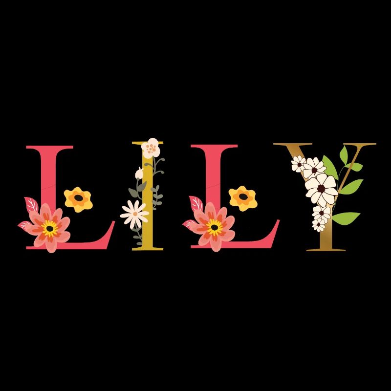 Nom de LILY décoré de fleurs