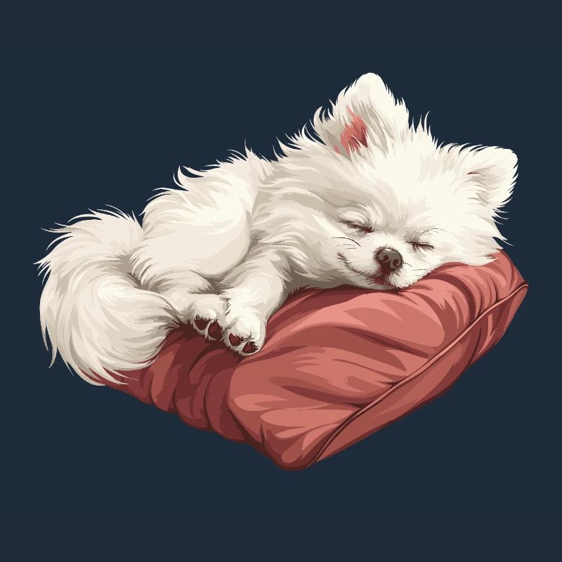 Chiot Spitz endormi