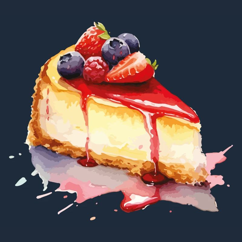 Gâteau au fromage Aquarelle Fruit Graphique