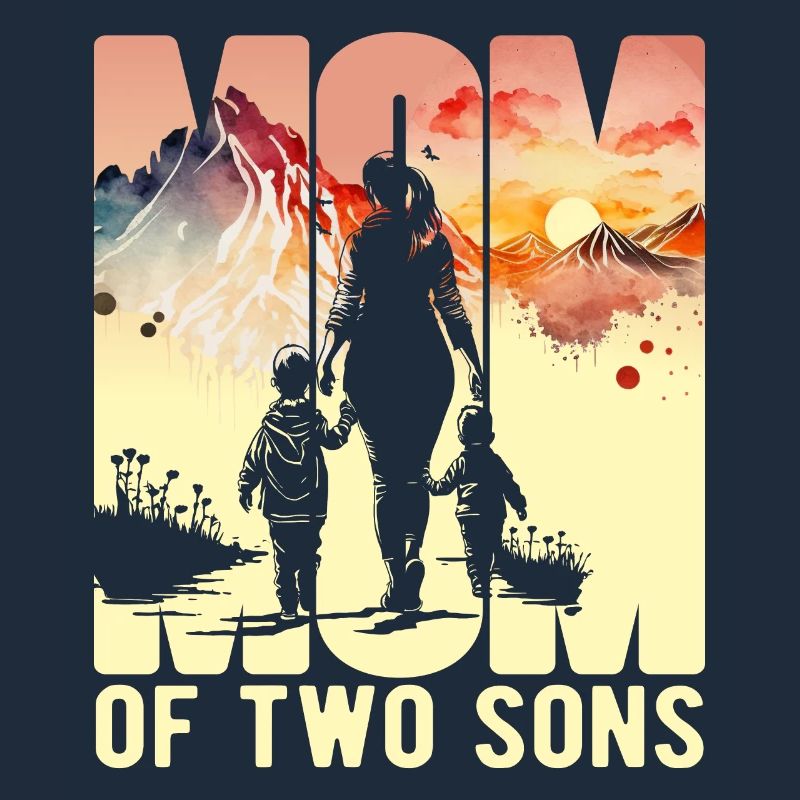 Mutter mit zwei Söhnen Muttertag Berge Mama Kind