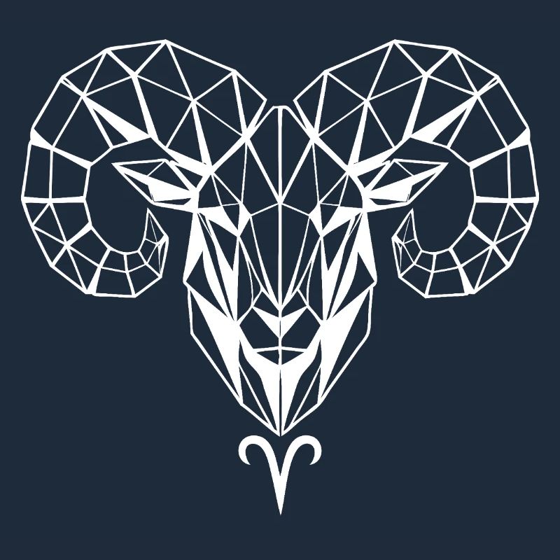 Geometric ram's head
