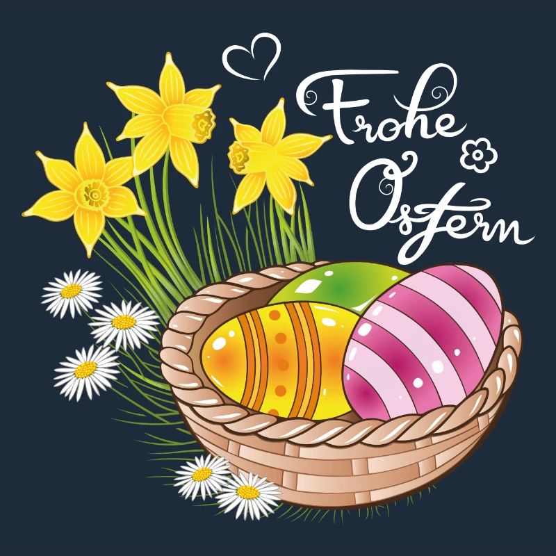 Happy Easter Easter basket Easter eggs Easter flowers eggs