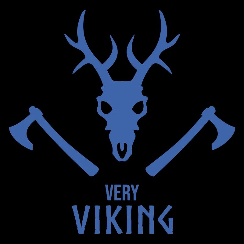 Wikinger Totenschädel Emblem mit Äxten