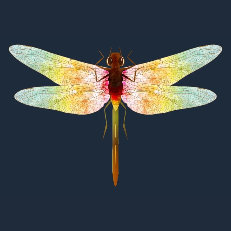 Libellule irisée – motif insecte en filigrane