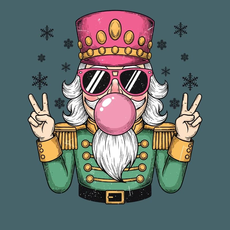 Nutcracker blows chewing gum