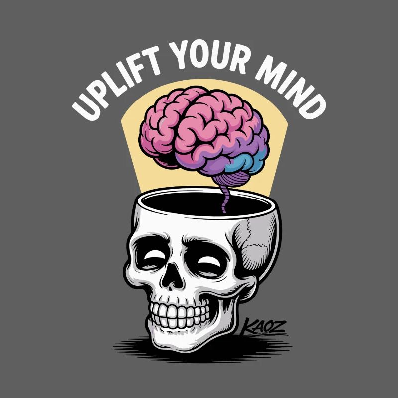 Skull and Floating Brain, uplift your mind