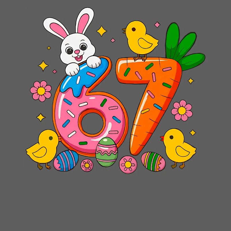 67 Six Seven Cute Bunny Rabbit Easter Day 