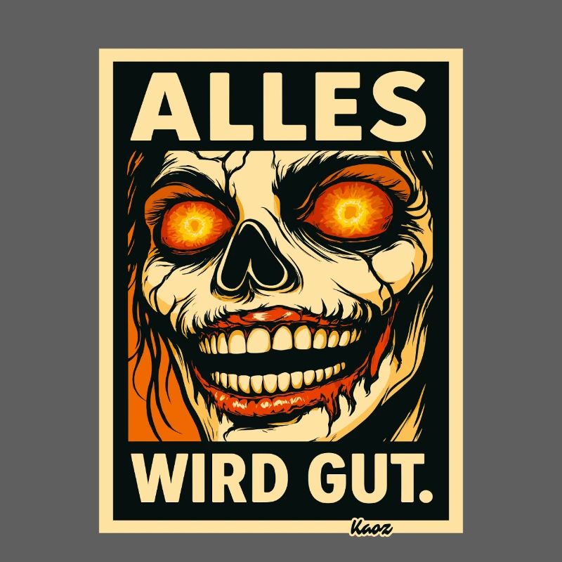 Alles Wird Gut Skull Portrait