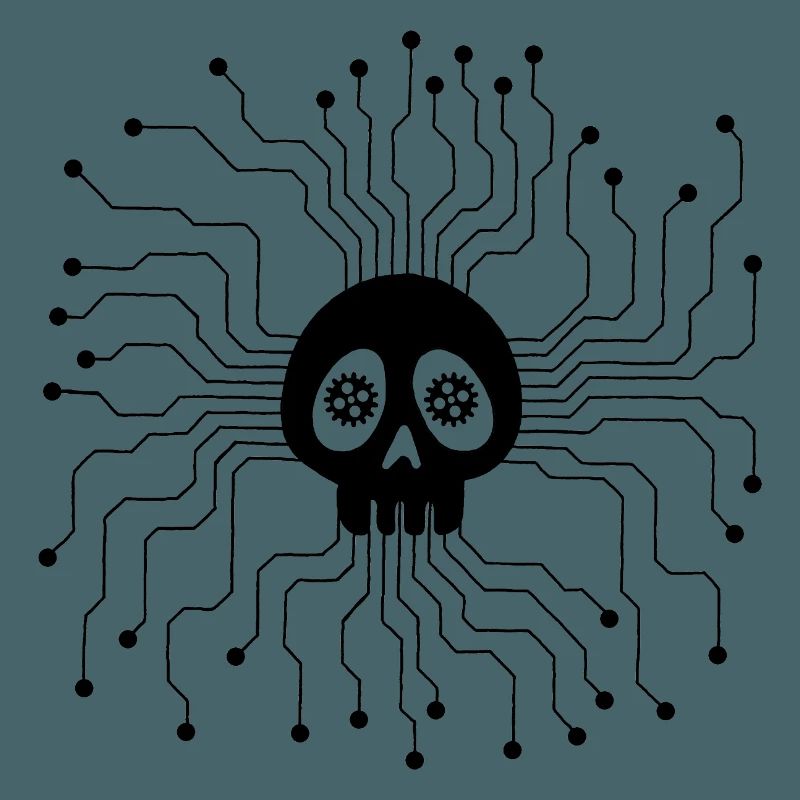 Microprocessor Skull (Black)