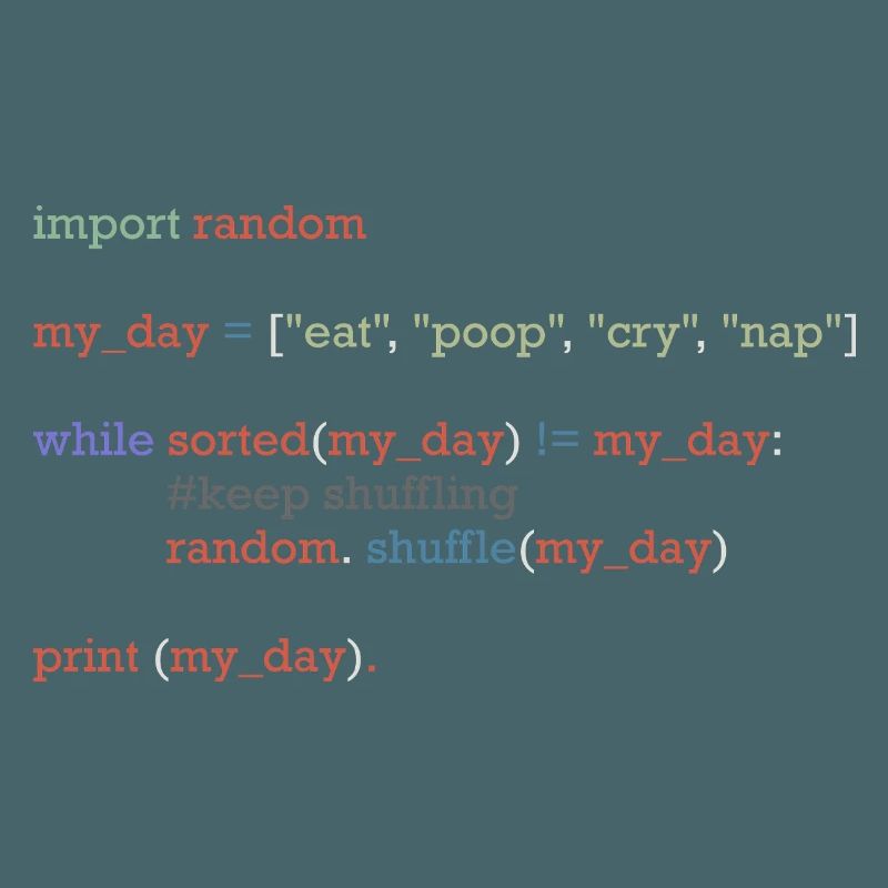 Drôle de code python sur la vie quotidienne, bébé