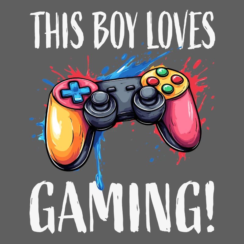 Junge liebt Gaming – bunter Controller