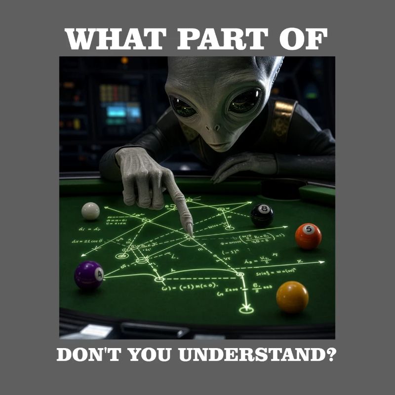 Billiards Physics Alien Nerd Pool Player