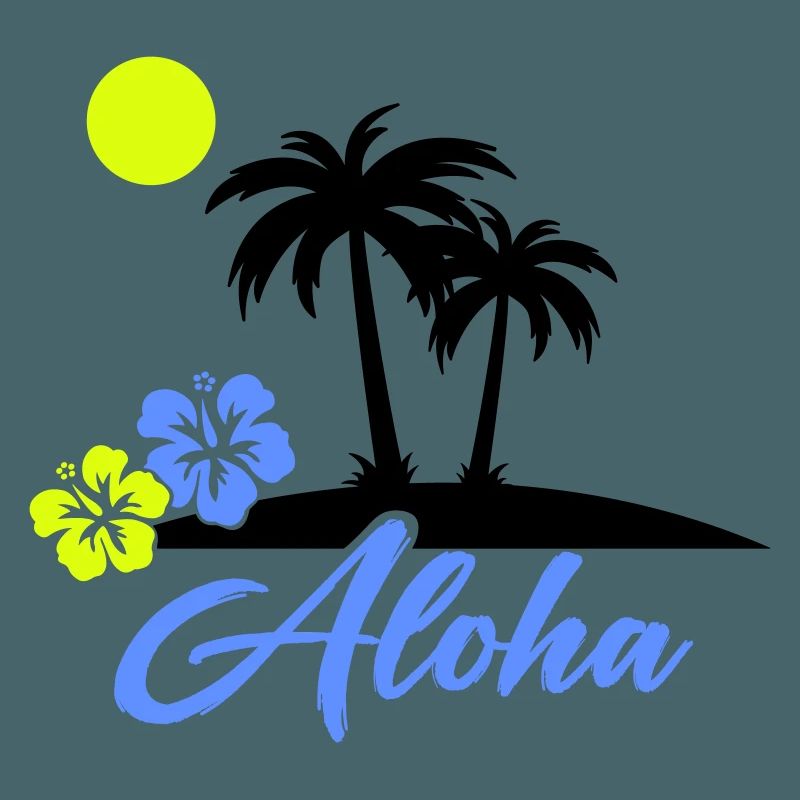 Aloha Hibiscus Neon Script