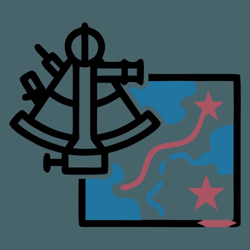 Sextant Navigation Map Vector