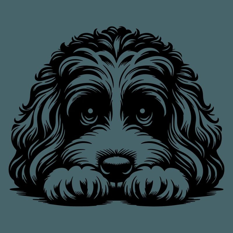 Tête de Cavapoo avec pattes