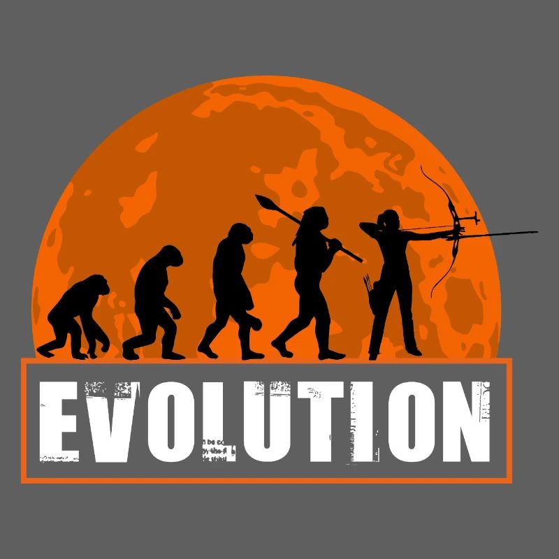 Archery Evolution Hunter Silhouette Retro Vintage