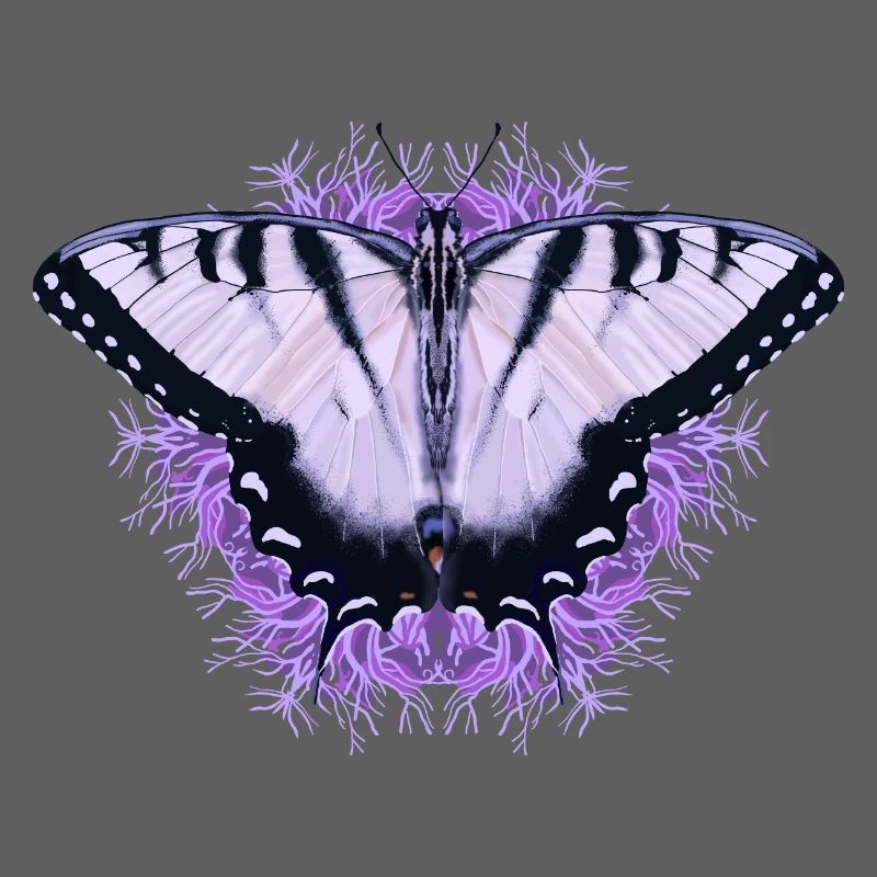 Papillon blanc à fleur pourpre