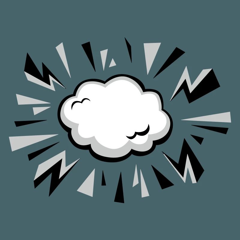 Comic Wolke mit Blitzen