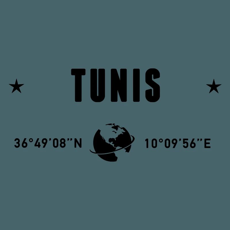 Tunis Tunisia Coordinates Gps Globe