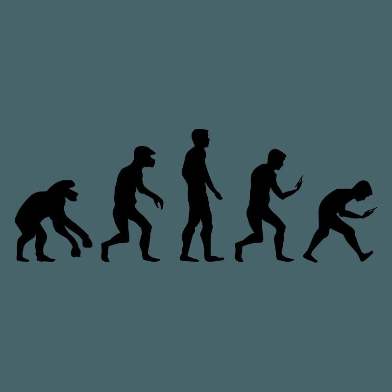 Icône de dépendance au téléphone portable de smartphone drôle d’évolution
