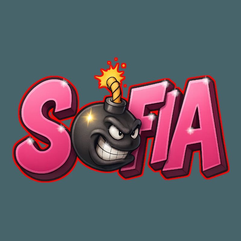 Sofia Graffiti Name Bomb Graffité 3D