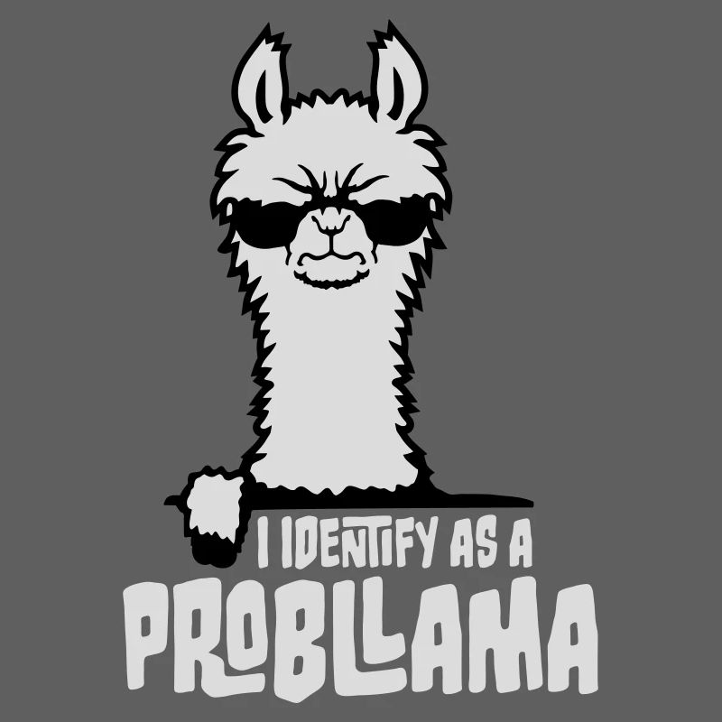 I Identify As A Probllama Cool Lama Problem Spruch