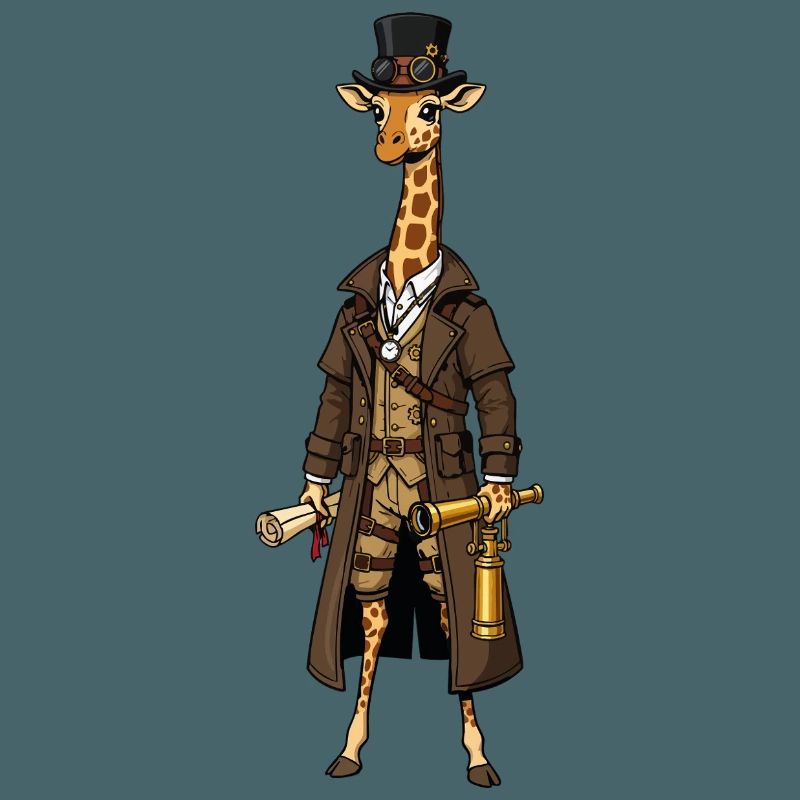 Giraffe Explorer Steampunk Chic Top Hat