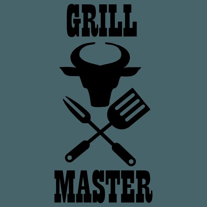 Taureau de couverts barbecue et texte 'Grill master'