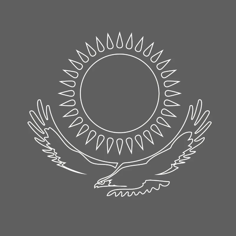Kazakhstan Eagle steppe eagle line white flag