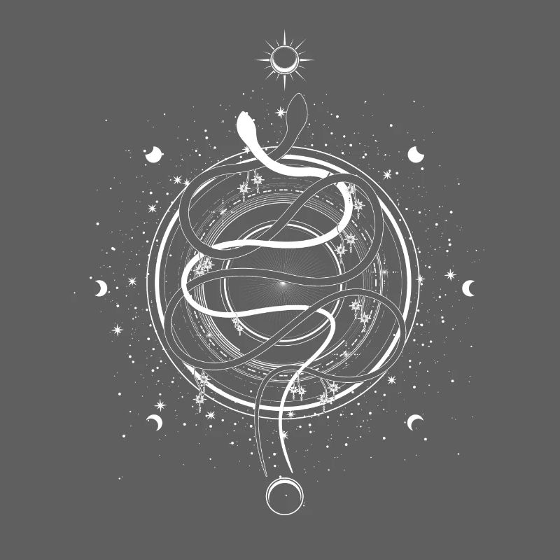 Schlangen Mondphasen Occult Wicca Goth Clothes