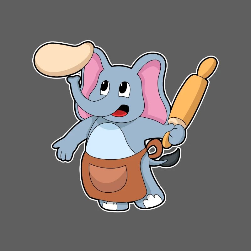 Elefant Bäcker Nudelholz Backen