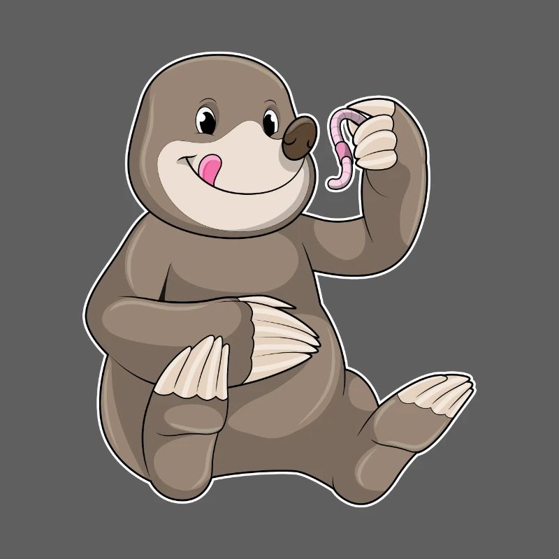 Taupe avec ver de terre