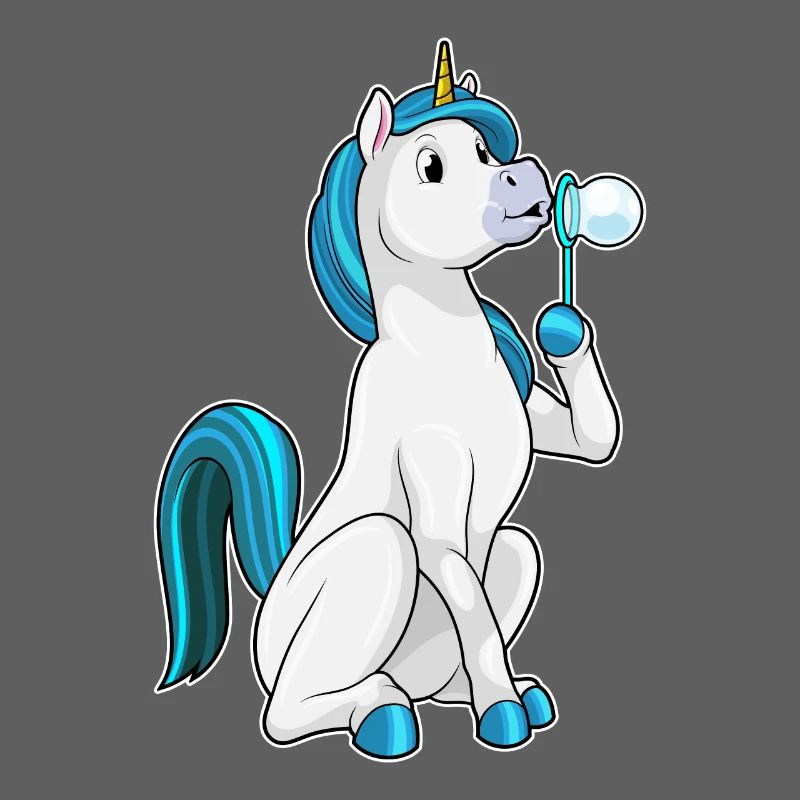 Licorne avec bulles de savon