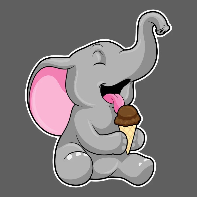 Glace gaufre éléphant