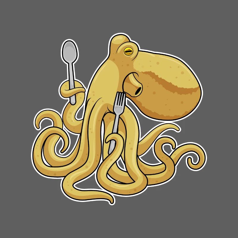 Octopus Cutlery Cooking Kitchen