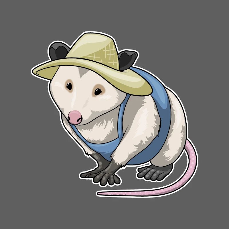 Opossum, fermier, ferme