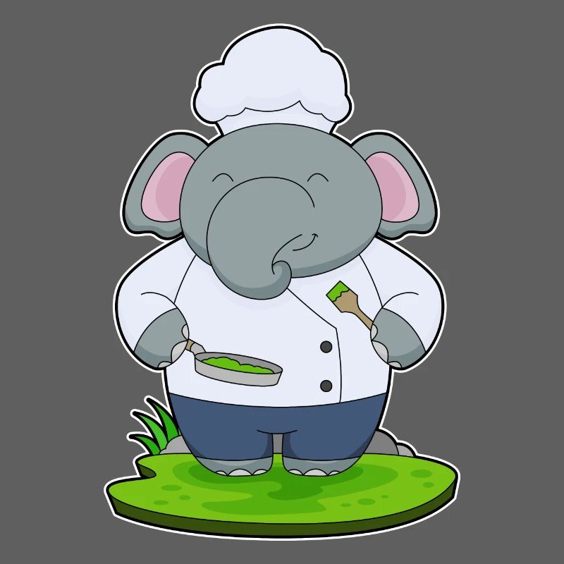 Cuisson à la poêle de cuisson d’éléphants